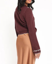 Load image into Gallery viewer, Scallop Cardigan in Plum