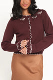 Scallop Cardigan in Plum